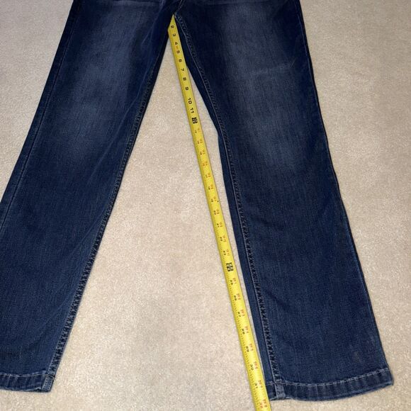 Mugsy Kinzies Jeans Sz 36X32 Blue Mid Rise Straight Stretch Whisker - Picture 6 of 9